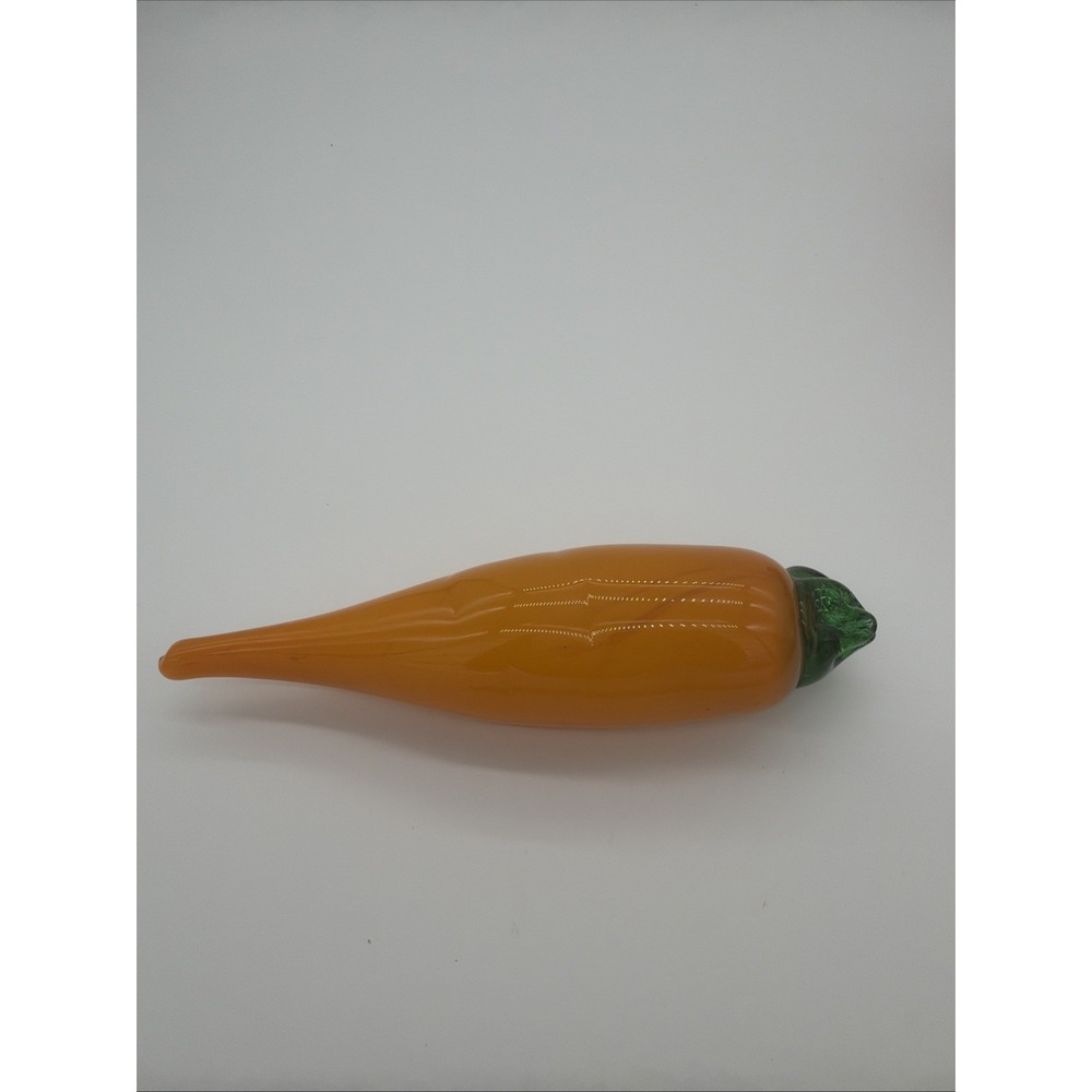 ART GLASS ORANGE CARROT VEGETABLE HAND BLOWN Murano Style‎ Vintage